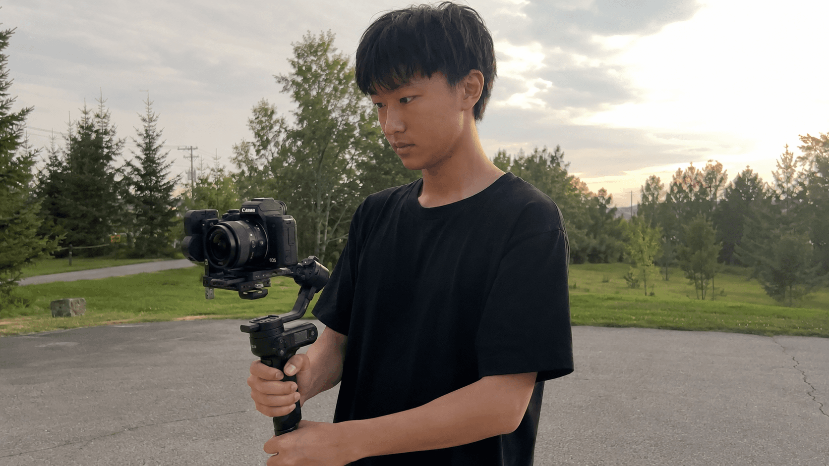 Owen shooting on location